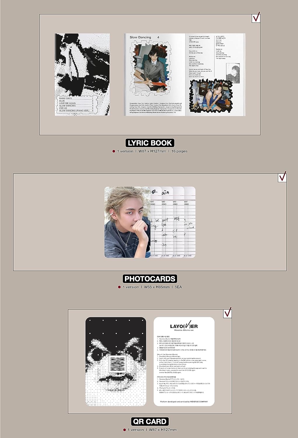 V - 'Layover' Weverse Albums ver. 韓国盤)