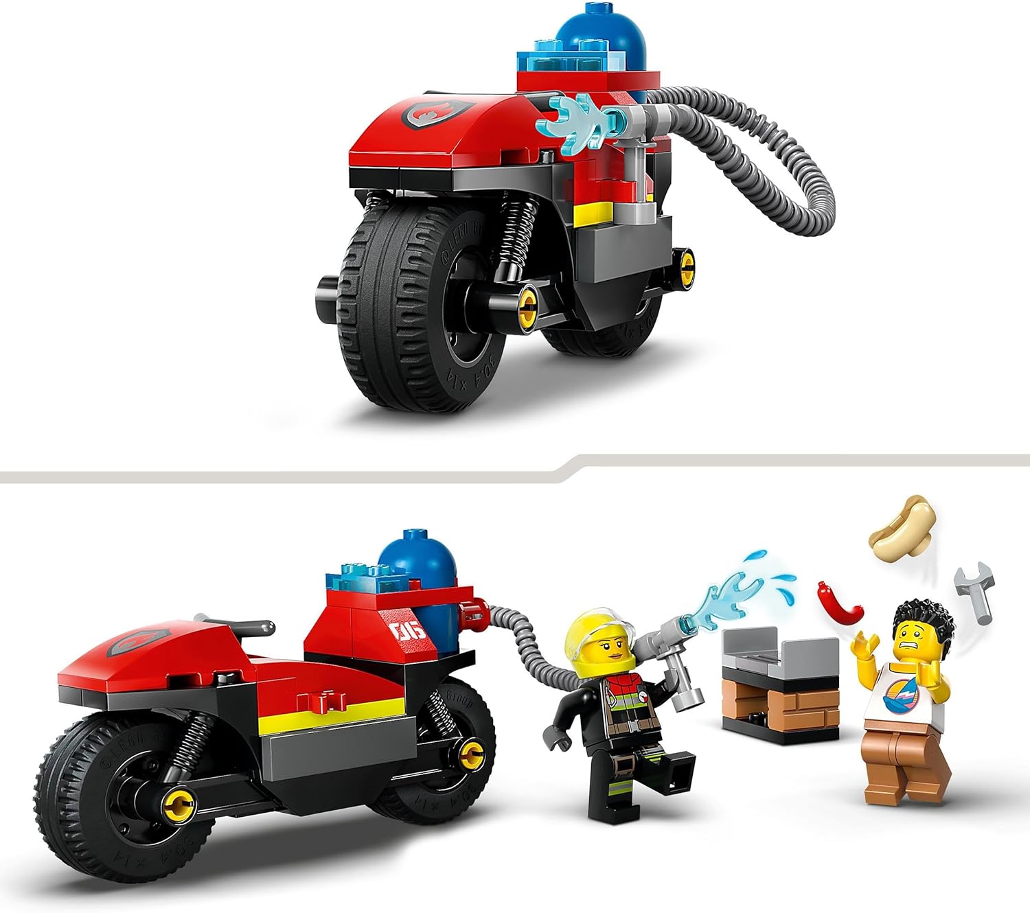 LEGO City Fire Rescue Motorcycle, Motorbike Toy Playset for 4 Plus Year Old Boys & Girls, Includes 2 Minifigures for Imaginative Play, Fun Vehicle Gift Idea for Preschool Kids 60410