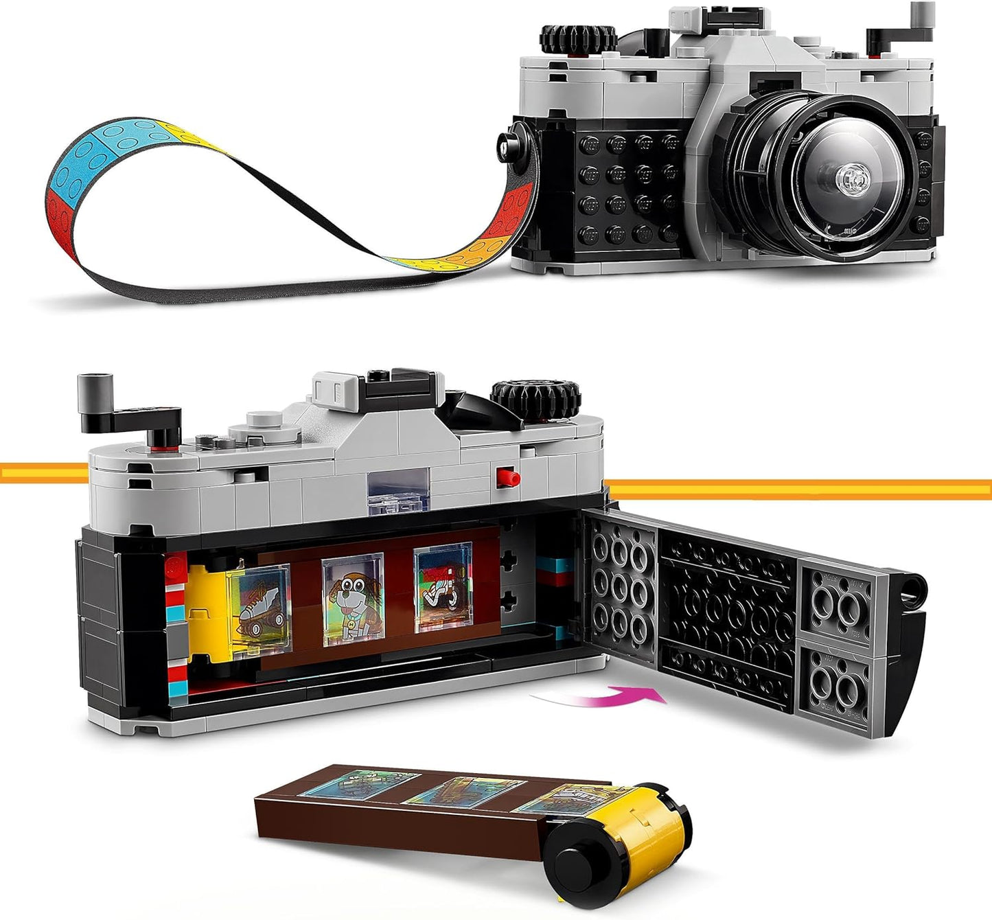 LEGO Creator 3in1 Retro Camera Toy to Video Camera to TV Set, Kids' Desk Decoration & Creator 3in1 Red Dragon Toy to Fish Figure to Phoenix Bird Model