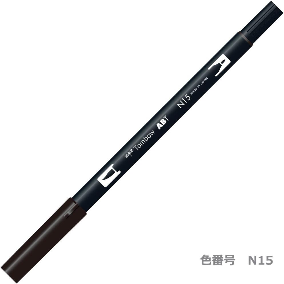 Tombow ABT Dual Brush Pen - Black (Pack of 6