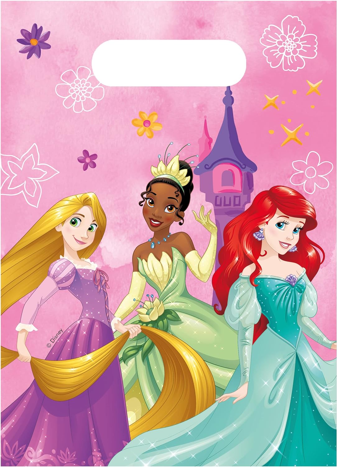 Procos 35088 Party Loot Disney Princess Live Your Story Candy Gift Bags, 6 Pieces, Tartan