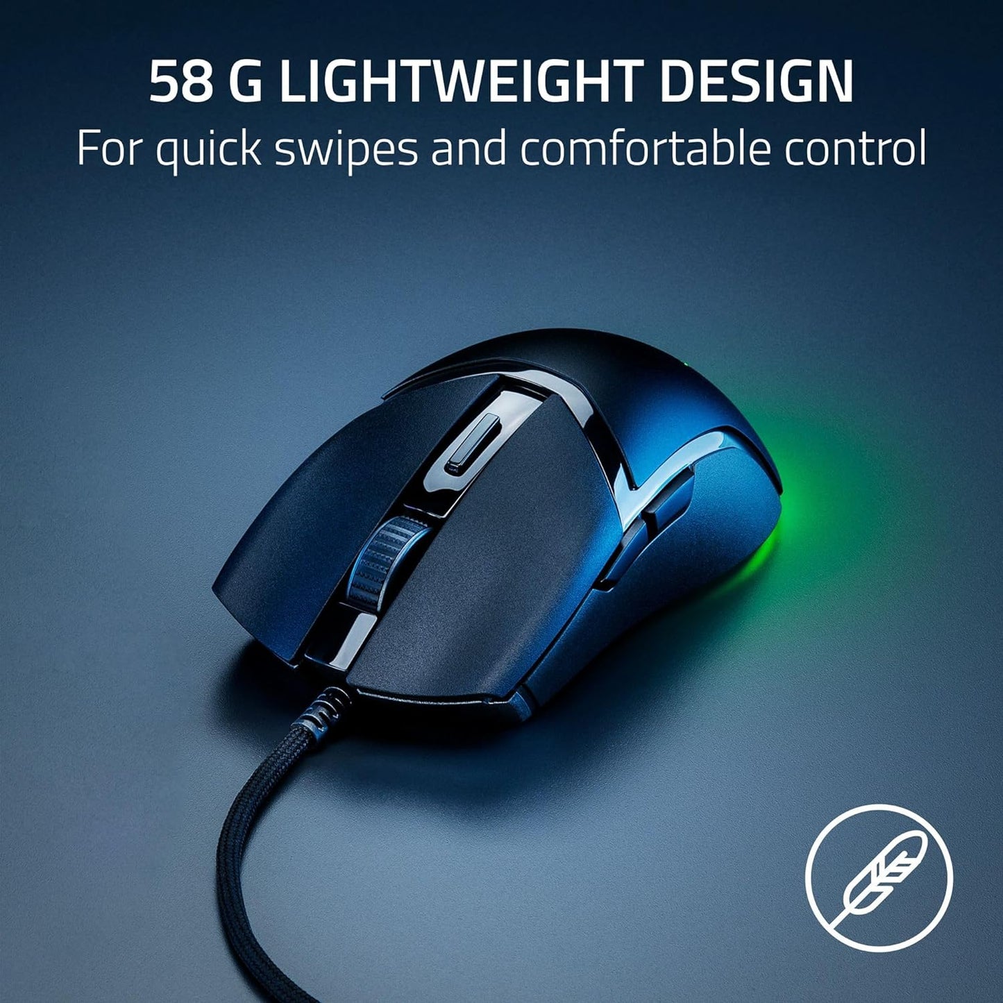 Razer Cobra - Lightweight Wired Gaming Mouse Chroma RGB (57g Lightweight Design, Optical Mouse Switches Gen-3, Chroma Lighting with Gradient Underglow, Precise Sensor Adjustments) Black