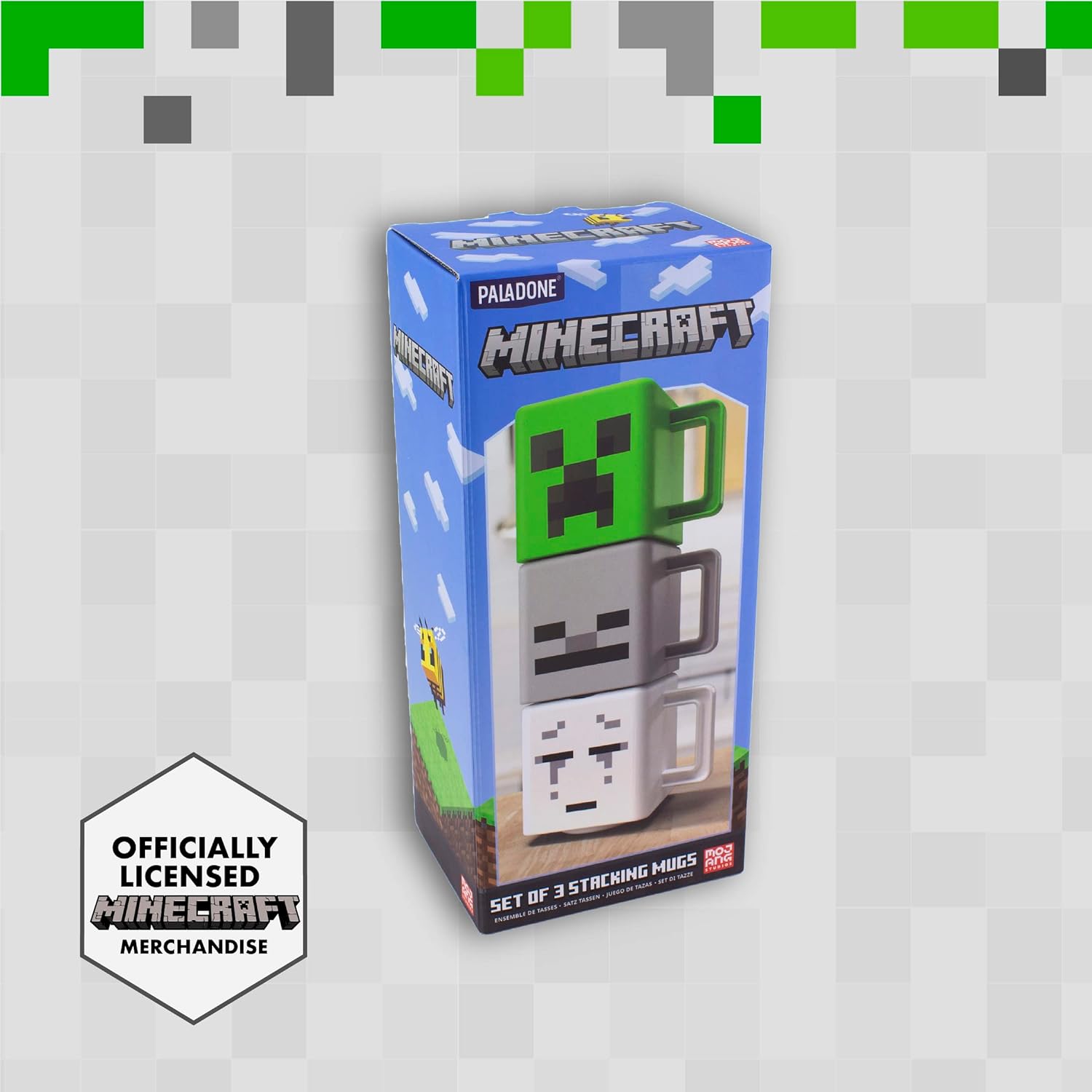 Plastic Minecraft Stacking Coffee Mugs, Set of 3 Minecraft Mugs