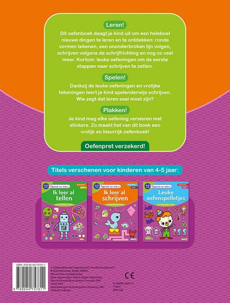 Oefenboek met stickers - Ik leer al schrijven (4-5 j.