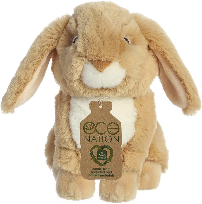 Aurora, 35042, Eco Nation Lop-Eared Rabbit Tan, 9In, Soft Toy, Brown