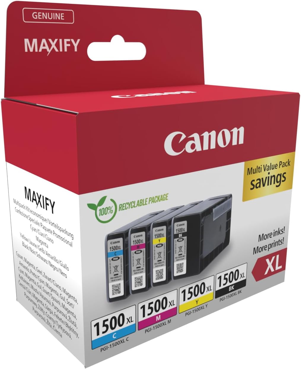 Original Ink Cartridge Canon Pgi-1500Xl Multicolour Black/Cyan/Magenta/Yellow