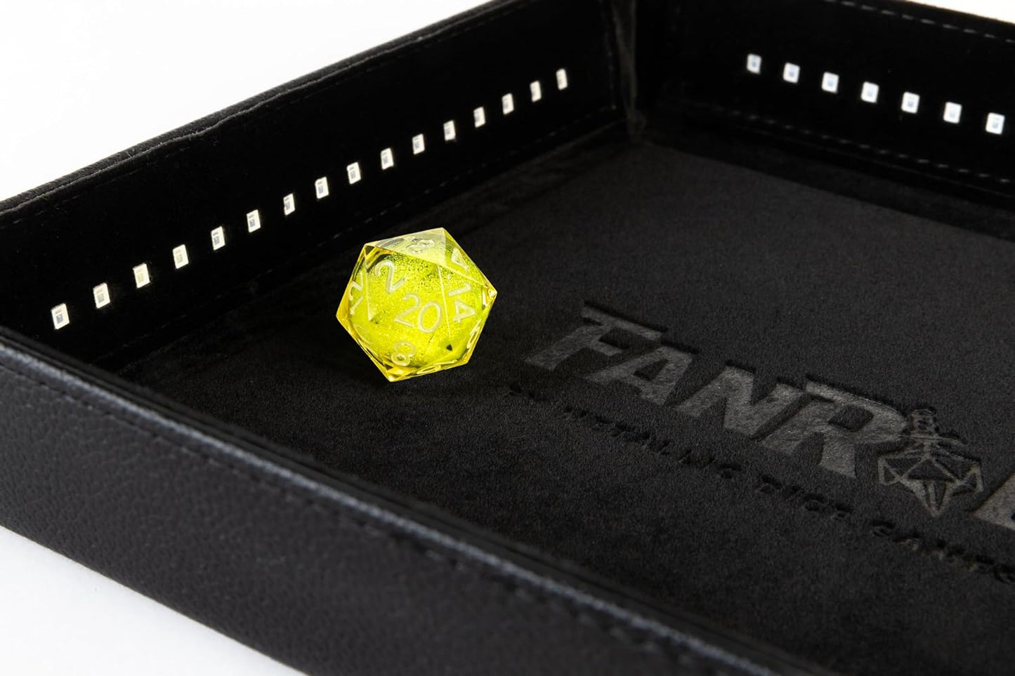 Metallic Dice Games FanRoll Black Light Tray