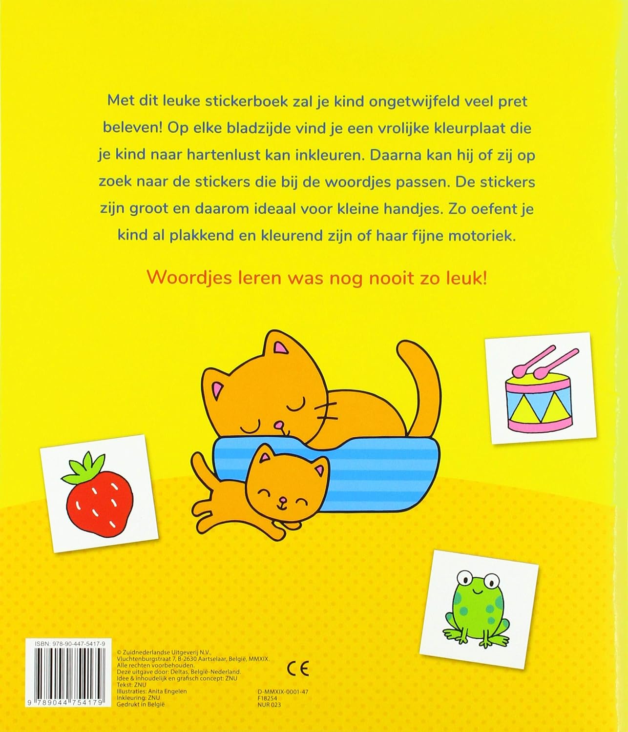 Stickerpret voor kleine handjes (2-4 j.): Plakken, kleuren en woordjes leren (Stickerpret voor kleine handjes: Plakken, kleuren en woordjes leren