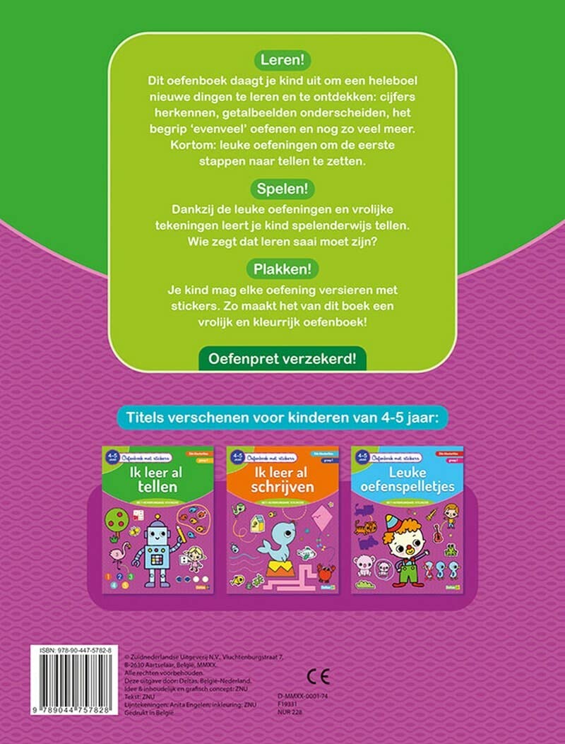 Oefenboek met stickers - Ik leer al tellen (4-5 j.