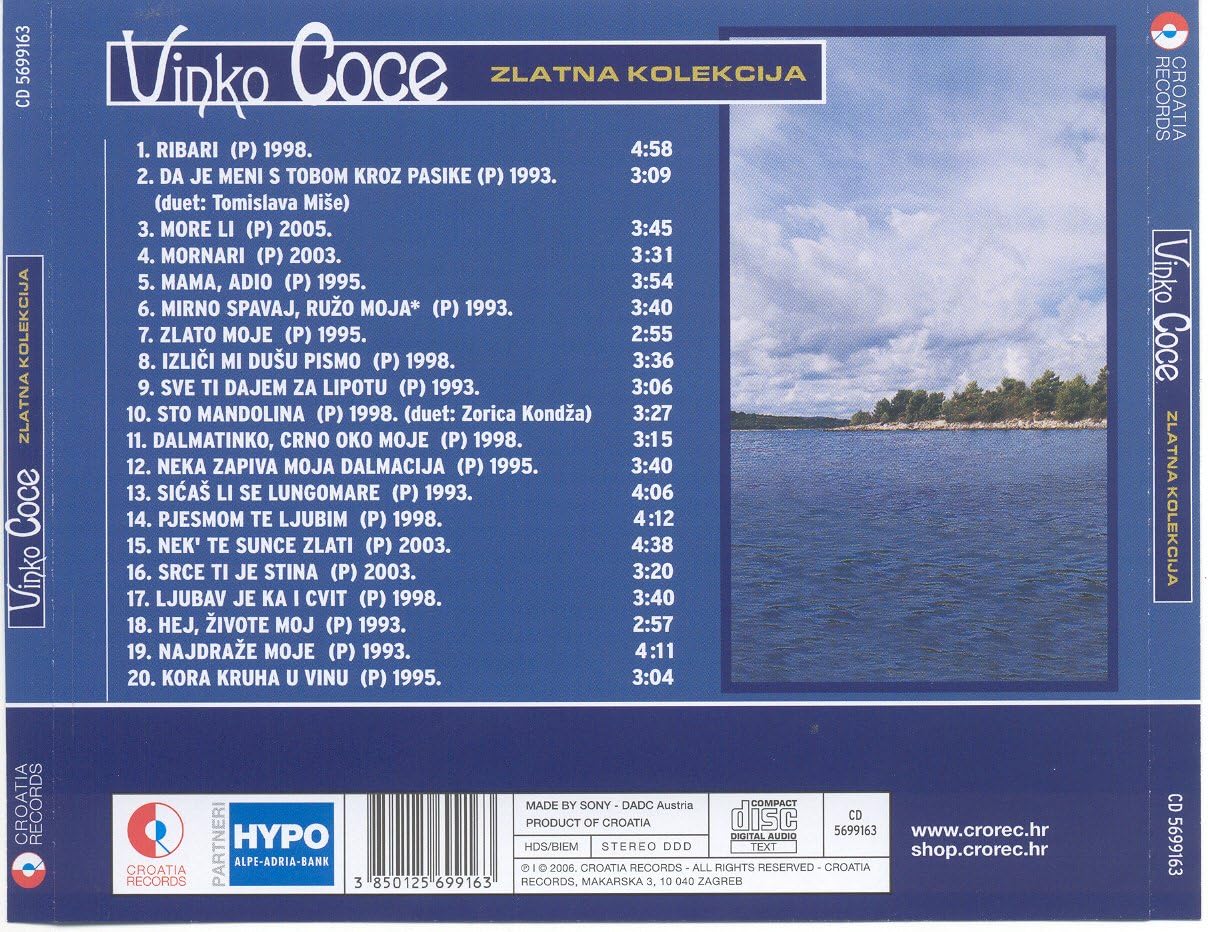 VINKO COCE - Zlatna kolekcija - 20 Hitova (CD