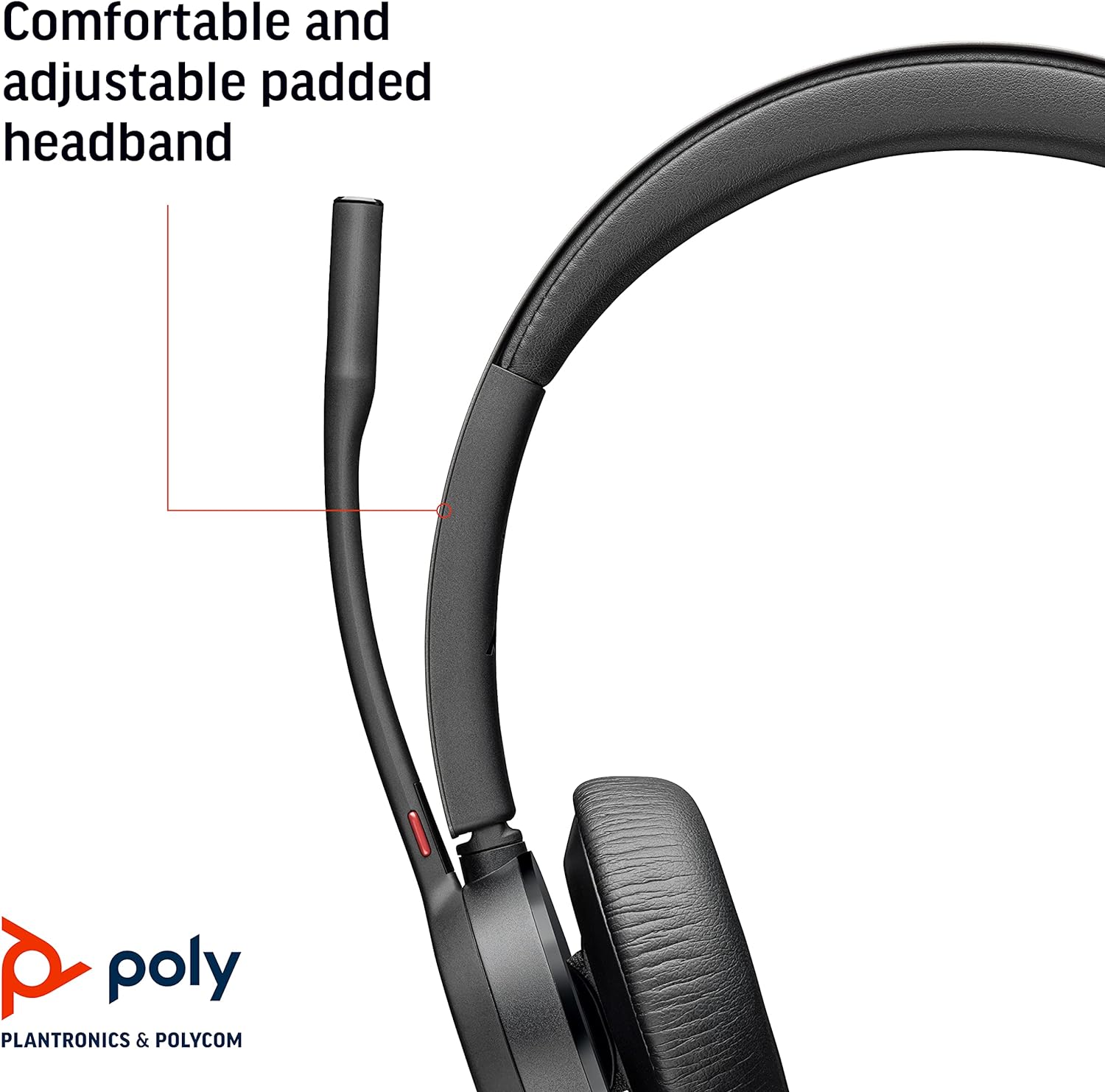 Poly - Voyager 4320 UC Wireless Headset (Plantronics) - Headphones with Boom Mic - Connect to PC/Mac via USB-A Bluetooth Adapter, Cell Phone via Bluetooth - Works with Teams (Certified), Zoom & More