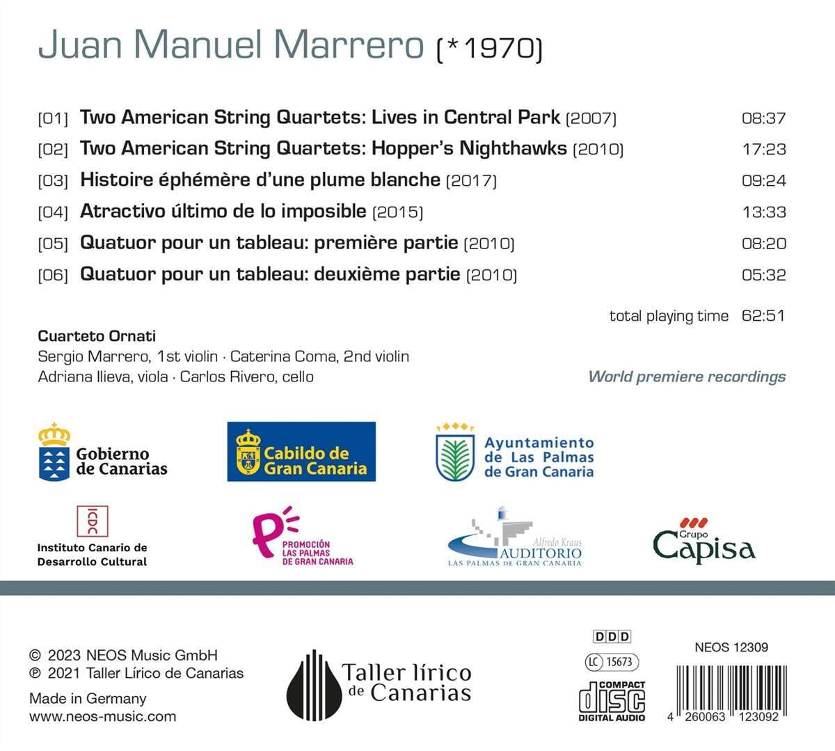 Juan Manuel Marrero: String Quartets
