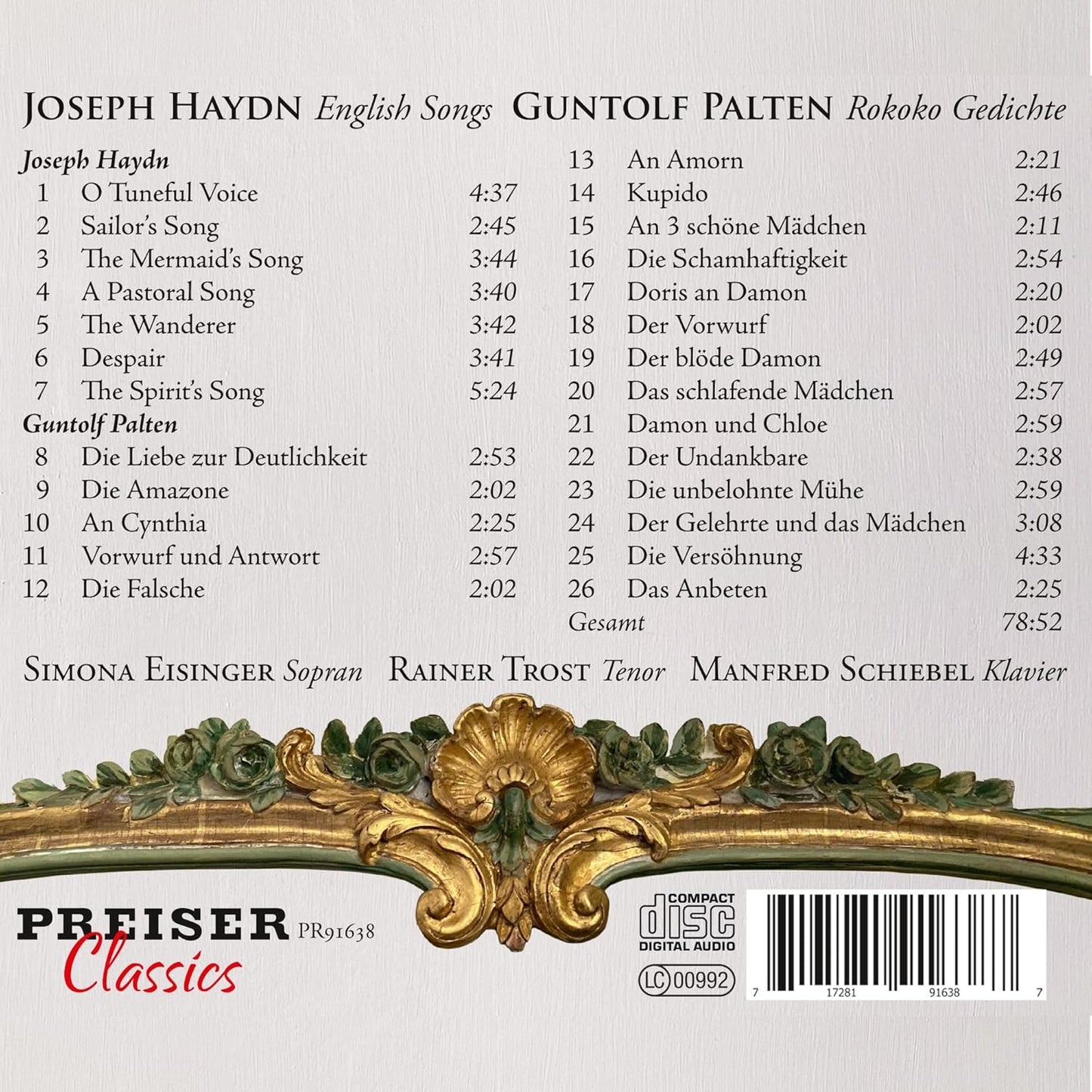 English Songs und Rokoko Gedichte
