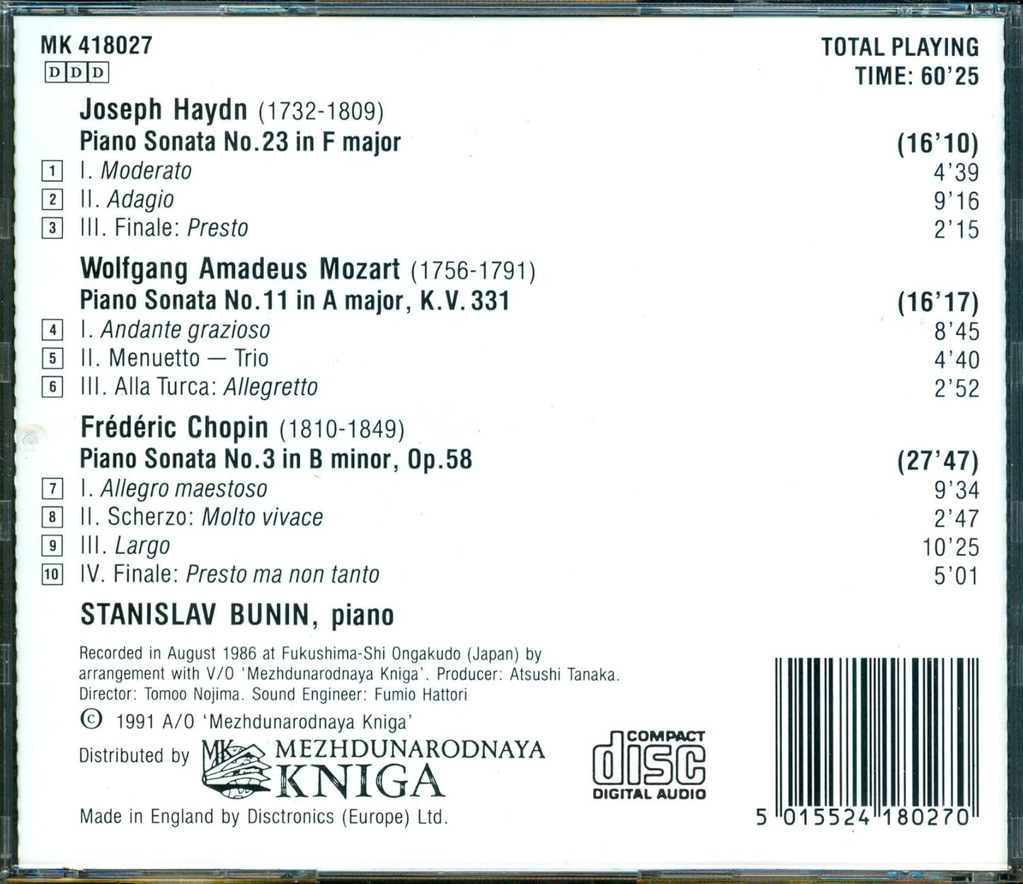 Piano Sonatas (Stanislav Bunin)