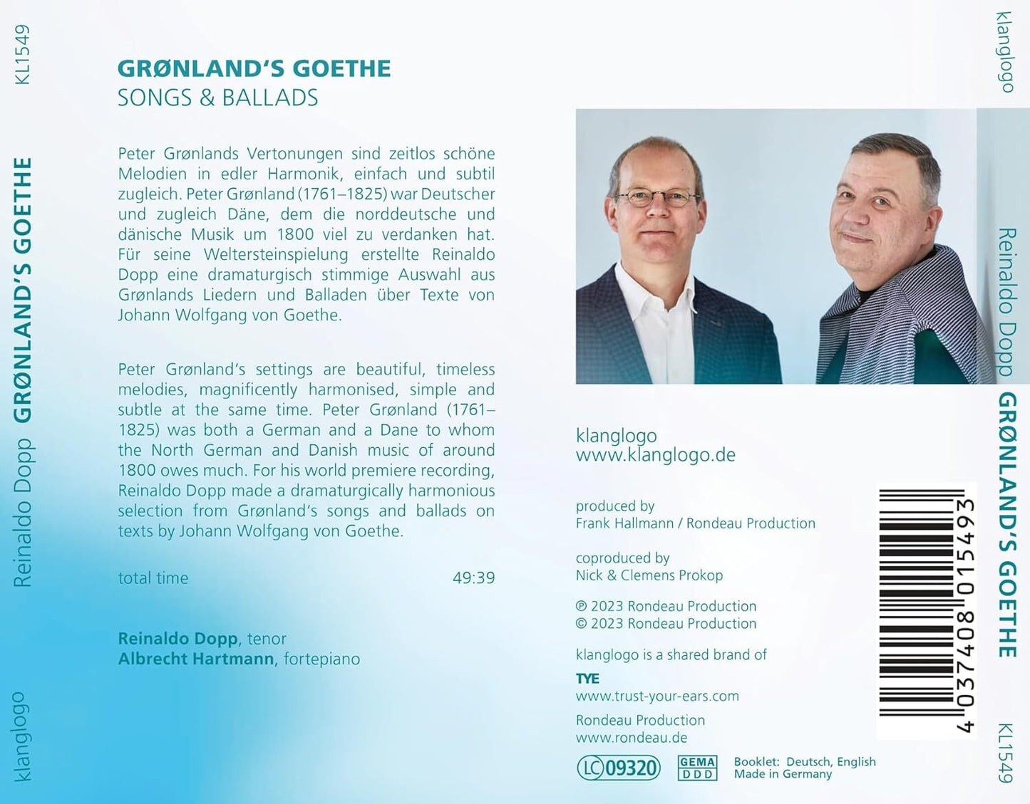 Gronland's Goethe: Songs and Ballads