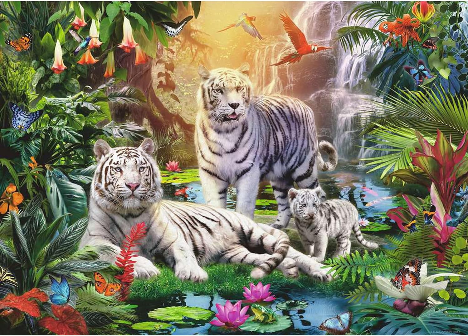 Familie der Weißen Tiger 1000 Teile