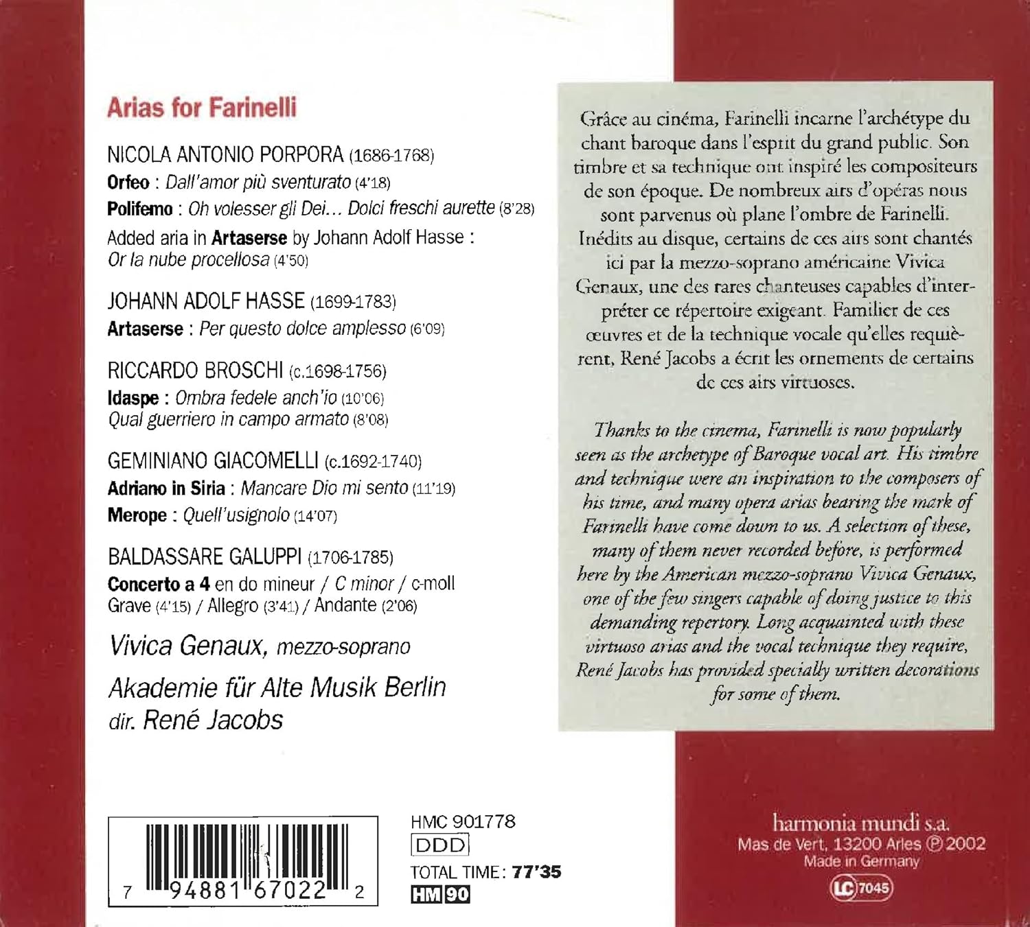 Arias for Farinelli
