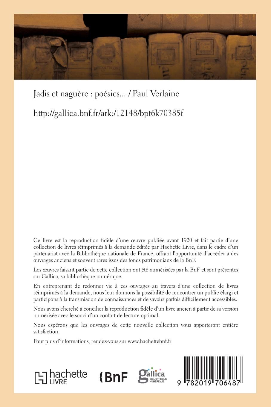 Jadis Et Naguère, Poésies