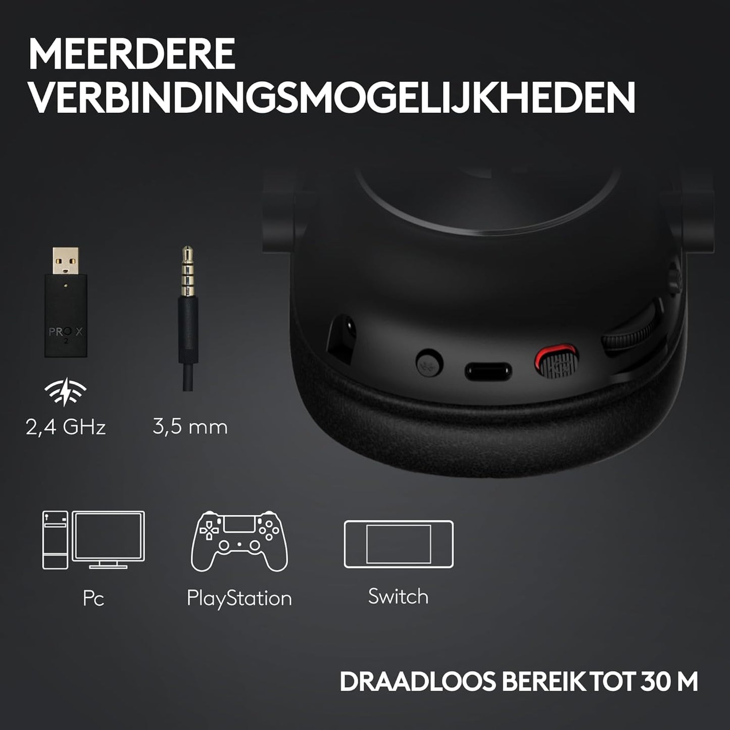 Logitech G PRO X 2 LIGHTSPEED Auriculares gaming inalámbricos, mic. brazo desmont., transductores grafeno 50mm, DTS:X 2.0-7.1 Surround, Bluetooth/USB/3.5mm Aux, PC, PS5, PS4, Nintendo Switch, Magenta