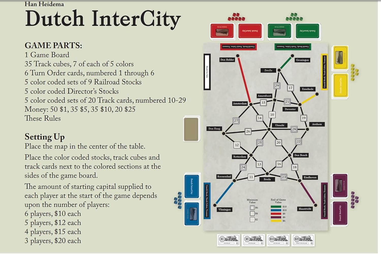 Rio Grande Games Dutch Intercity, 3-6 Players, Train Games, Home, Indoor