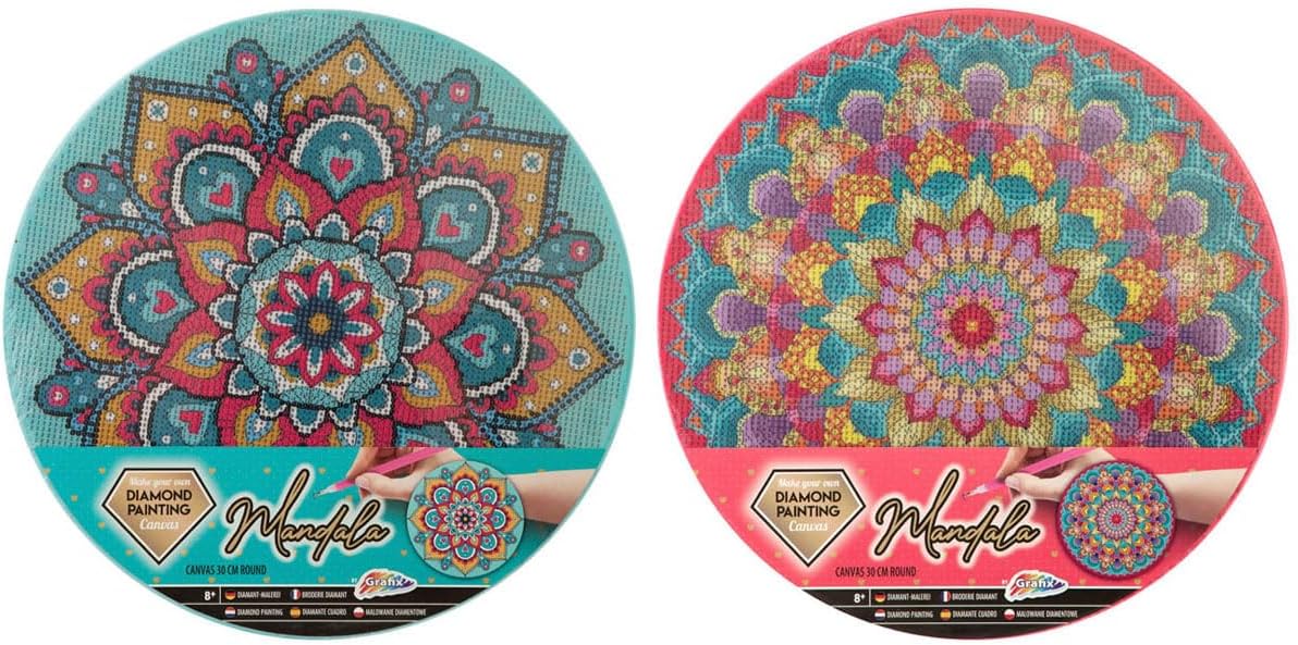 Grafix Diamond Painting Mandala canvas Ø30cm from 8 years pink