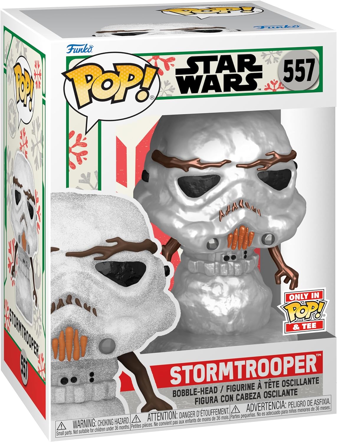 Funko Pop! & Tee: Star Wars - Holiday Stormtrooper - Métallique - Large - (L) - T-Shirt - Vêtements avec Une Figurine en Vinyle à Collectionner - Idée de Cadeau - Jouets et Top à Manches Courtes