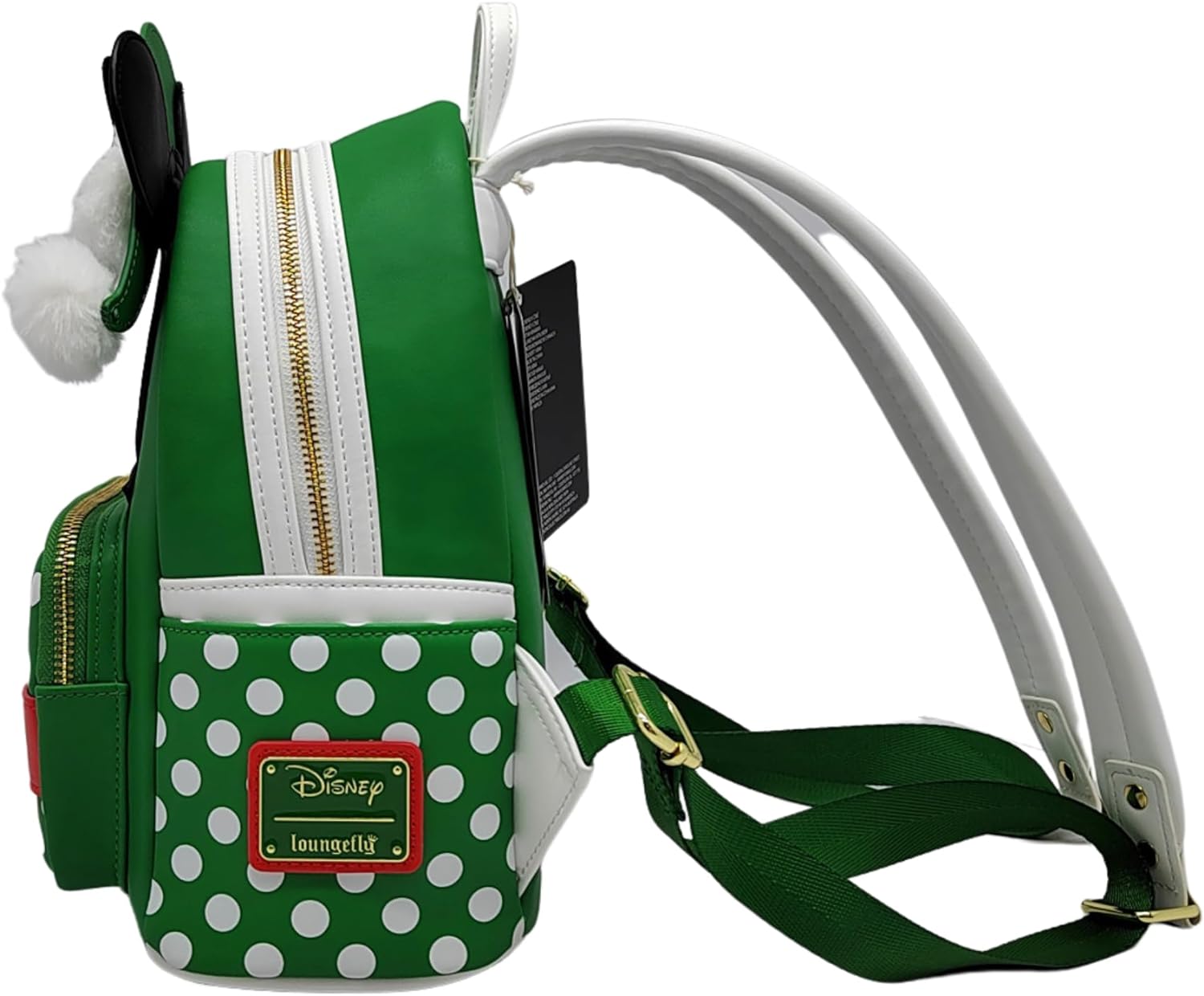 Loungefly Disney Minnie Mouse Elf Polka Dot Christmas Double Strap Shoulder Bag, Multicolor