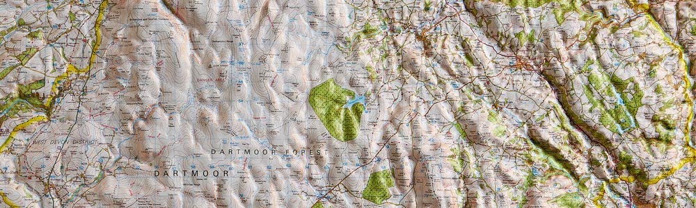 Dorrigo Raised Relief Map Dartmoor Unframed / Unmounted