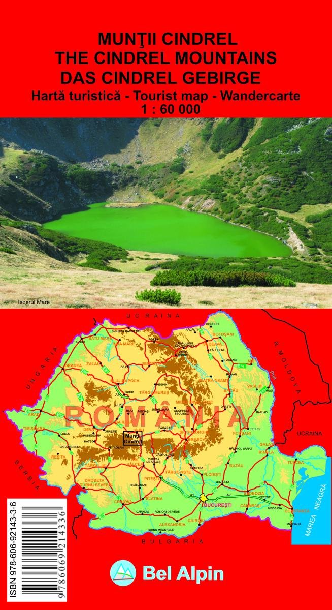 The Cindrel Mountains tourist map 1:60,000