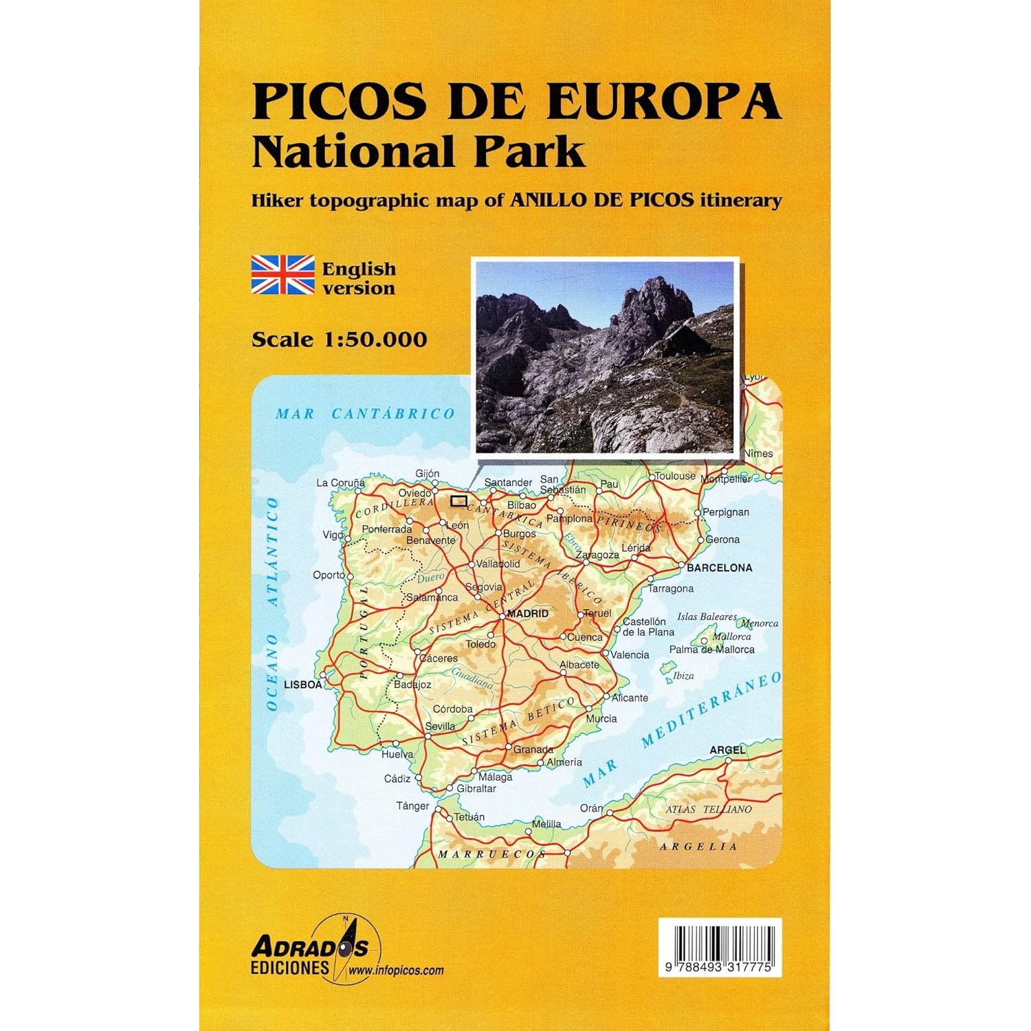 Adrados Editions Picos de Europa National Park Map - 15.0 grams