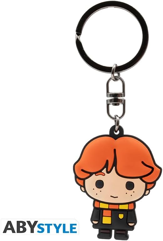 ABYSTYLE - HARRY POTTER Ron PVC Key Ring, Orange, H. 4.7 cm x L. 3,9 cm