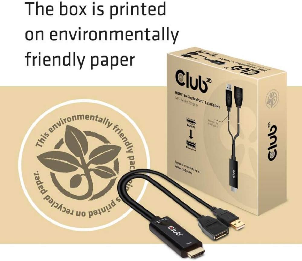 Club3D CAC-1331 - Adattatore attivo da HDMI a DisplayPort 1.2 4K60Hz M/F