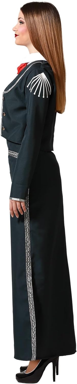 ATOSA Women's Mariachi Costume Dress Black Woman Adult Outerwear XL Black/White