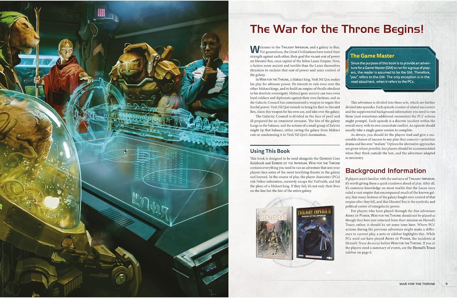 Genesys Roleplaying Game War for The Throne SOURCEBOOK - Save The Galaxy in an Epic Space Adventure! Fantasy Game for Kids & Adults, Ages 14+, 2-8 Players, 1+ Hour Playtime, Made by EDGE Studio