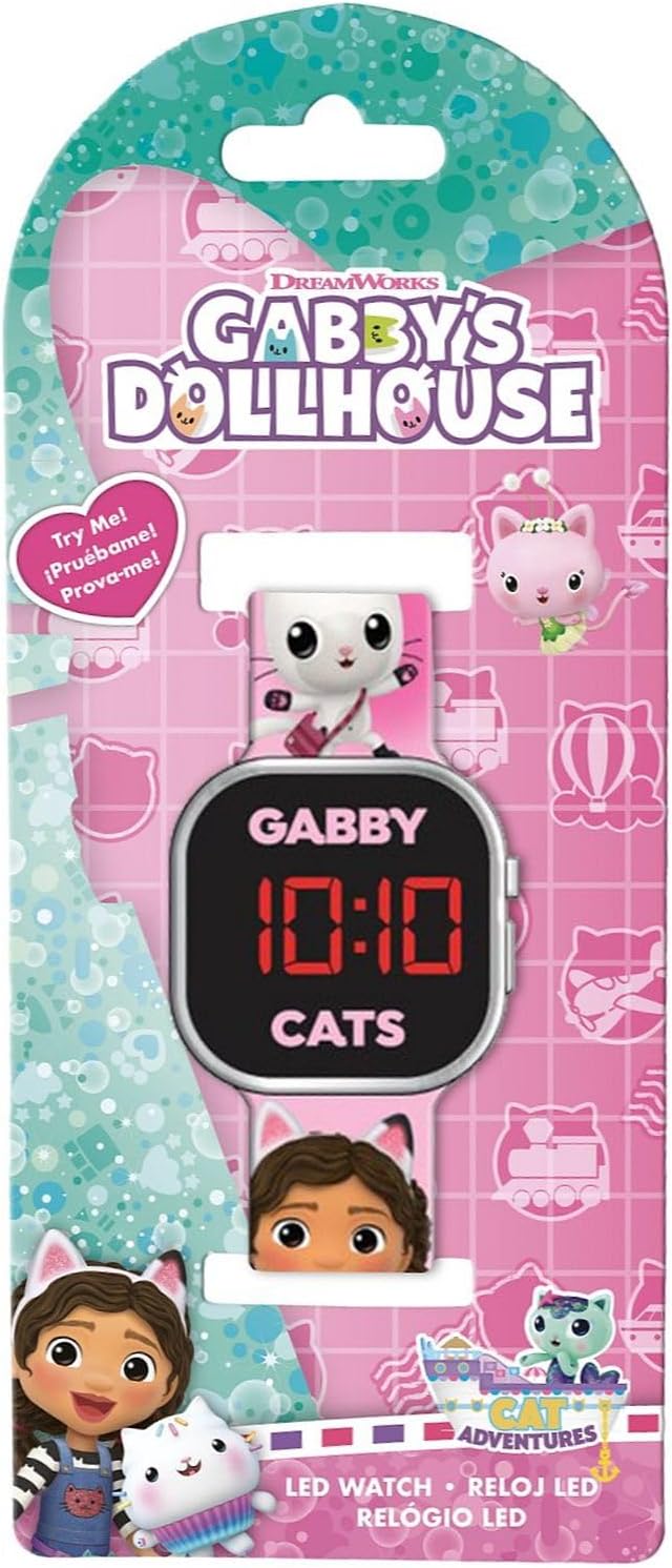 Accutime Gabby's Dollhouse Cats Kid's LED Digital Wrist Watch