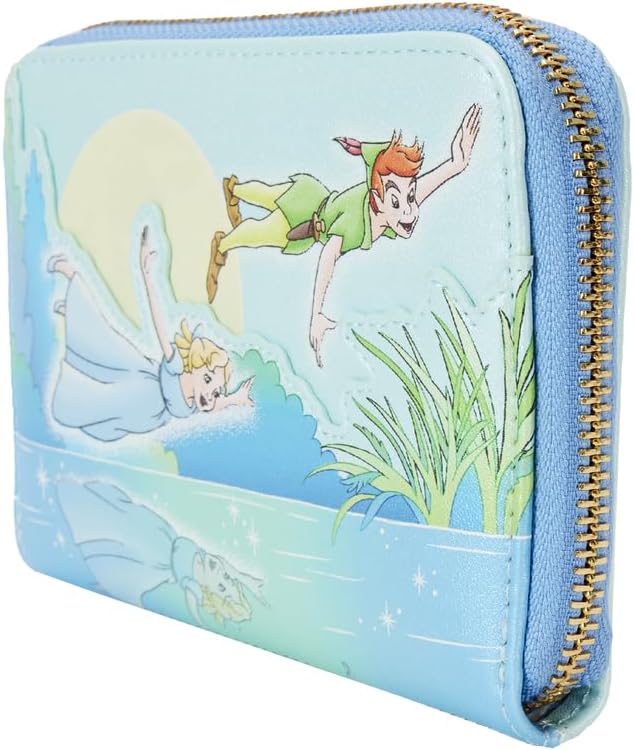 Loungefly Disney Peter Pan You Can Fly Glows Zip Around Wallet Blue