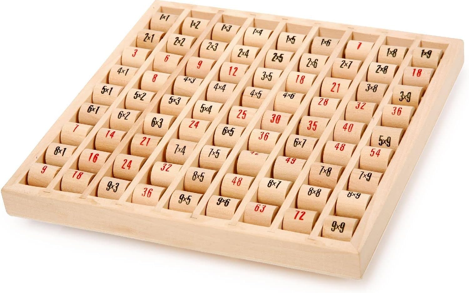 Small Foot 11059 Multiplication Table Made of Wood, Learning Game for The Elementary School, Calculating Board with self-Control Toys, Multicolored FSC® wood