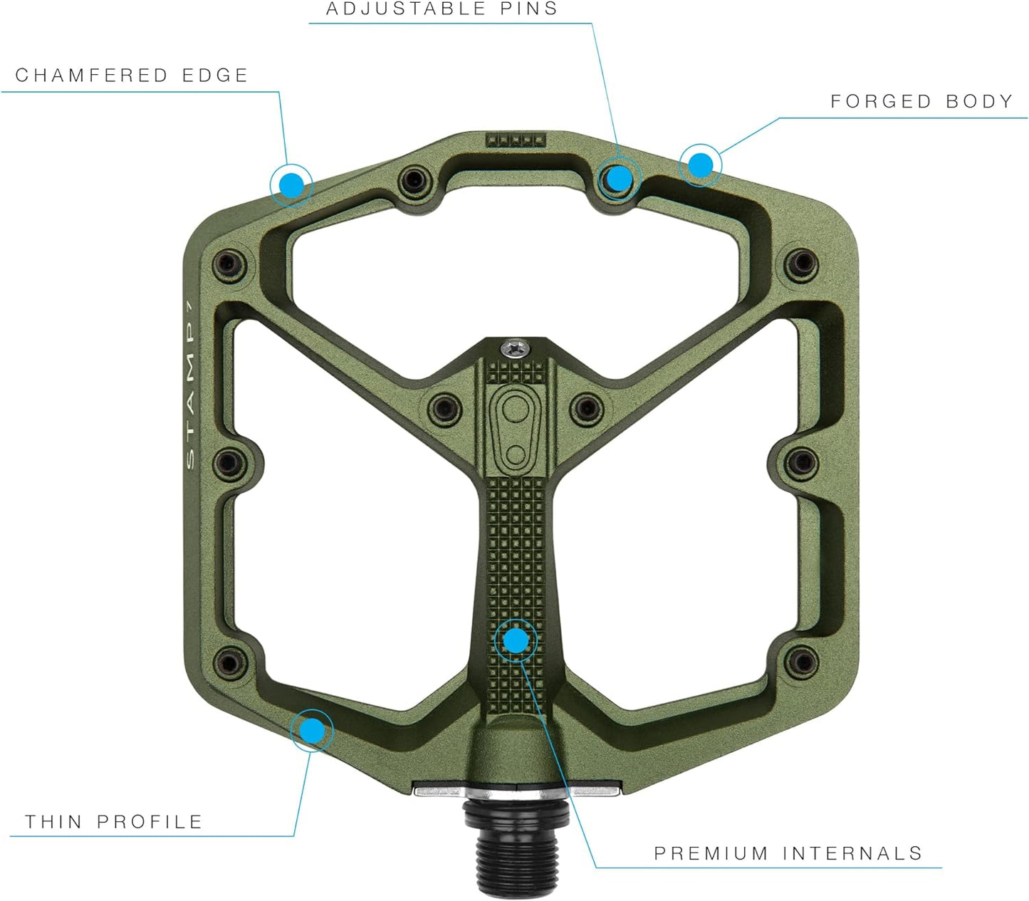 CRANKBROTHERS Pedals STAMP 7 Large Dark Green