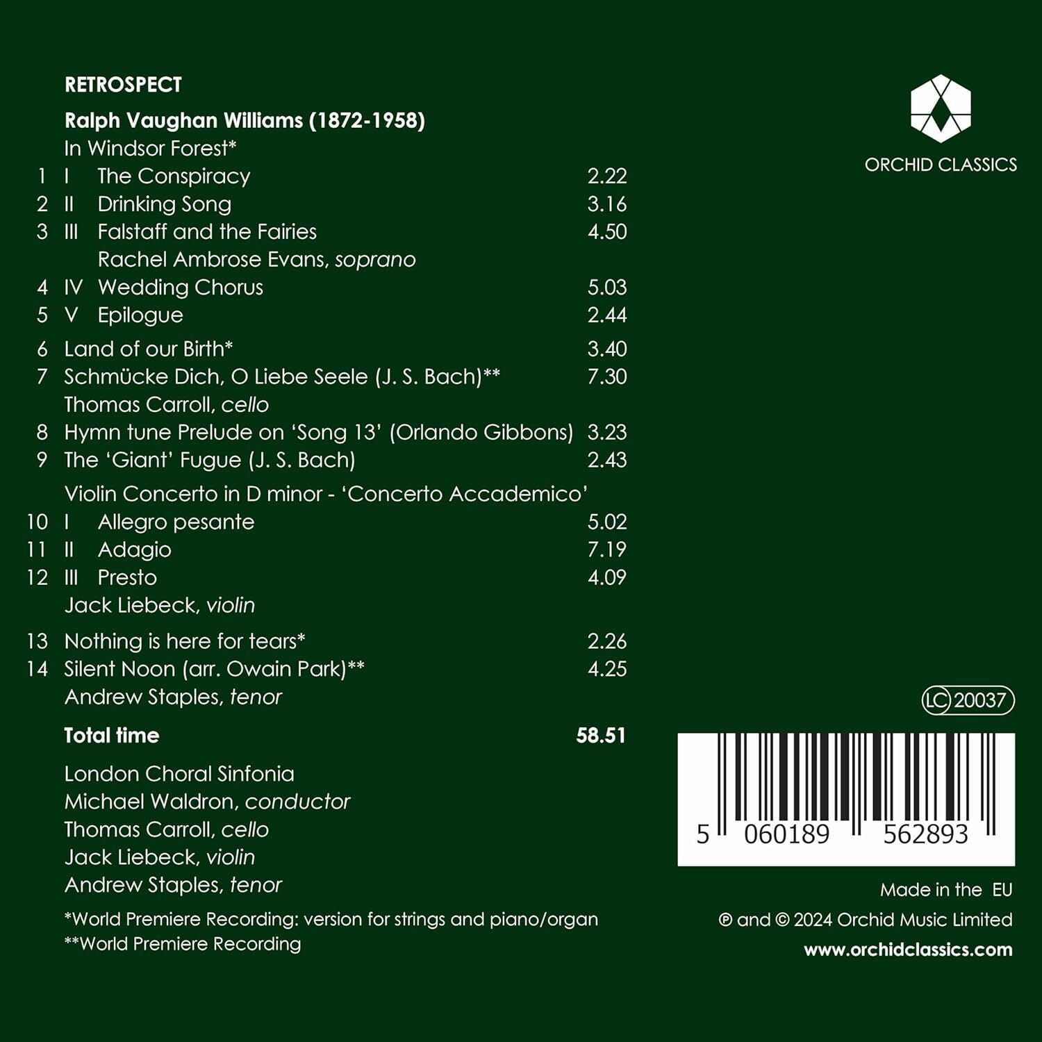 Vaughan Williams: Retrospect