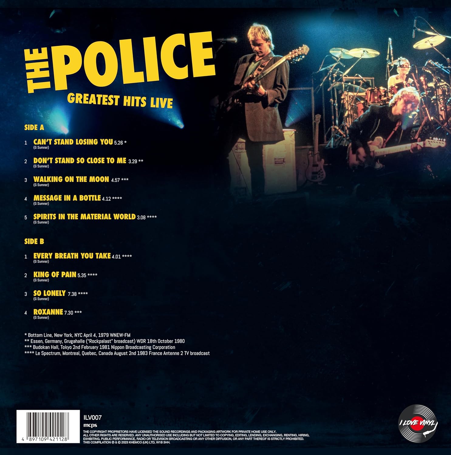 The Police - Greatest Hits Live (180g) - Vinyl LP