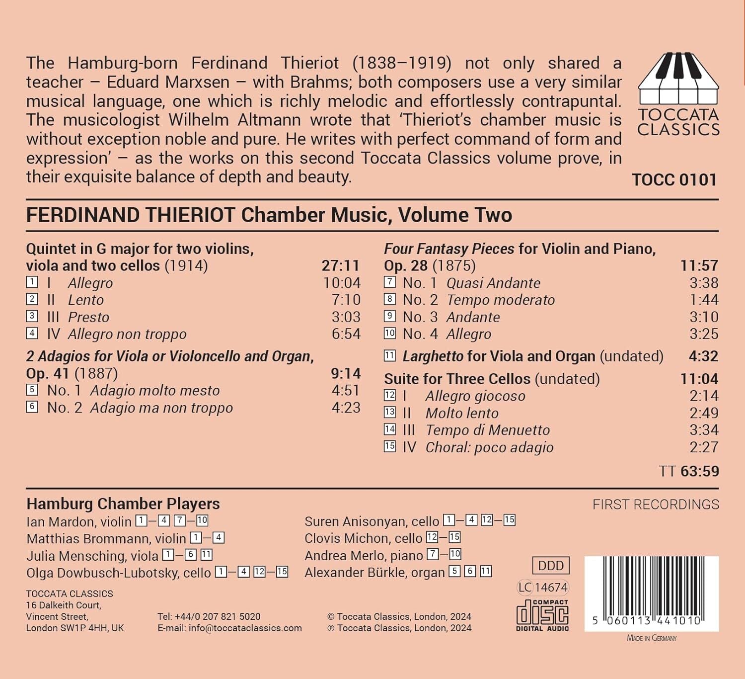 Ferdinand Thierot: Chamber Music - Volume 2