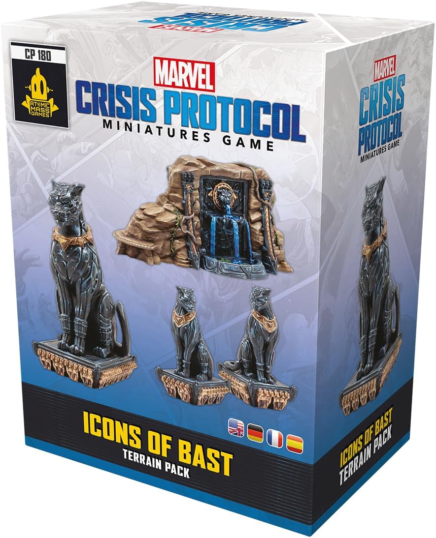 Atomic Mass Games | Marvel Crisis Protocol: Icons of Bast Terrain Pack | Paquete de Escenografía | A Partir de 14 años | para 2 Jugadores | 90 Minutos por Partida | Multilenguaje (Incluye Español