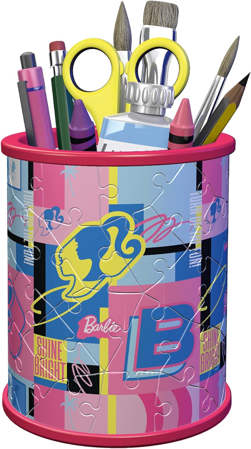 Ravensburger Barbie Stationery Pencil Holder 3D Jigsaw Puzzle for Adults and Kids Age 6 Years Up - 54 Pieces - No Glue Required