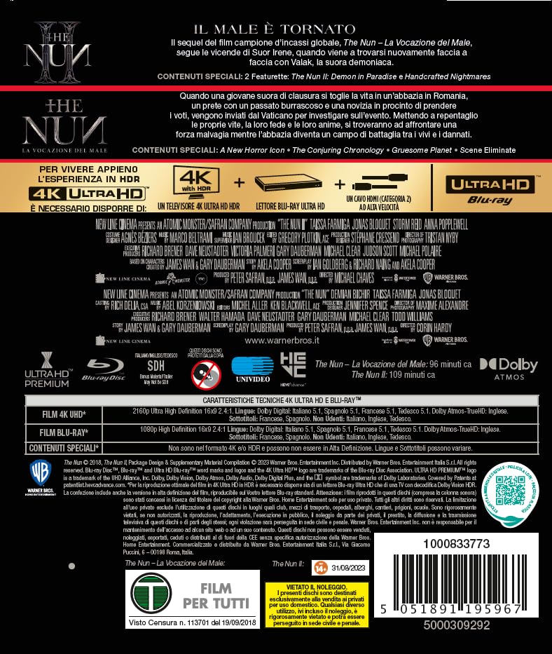 NUN, THE - 2 FILM COLLECTION - (4K Ultra HD + Blu-Ray)