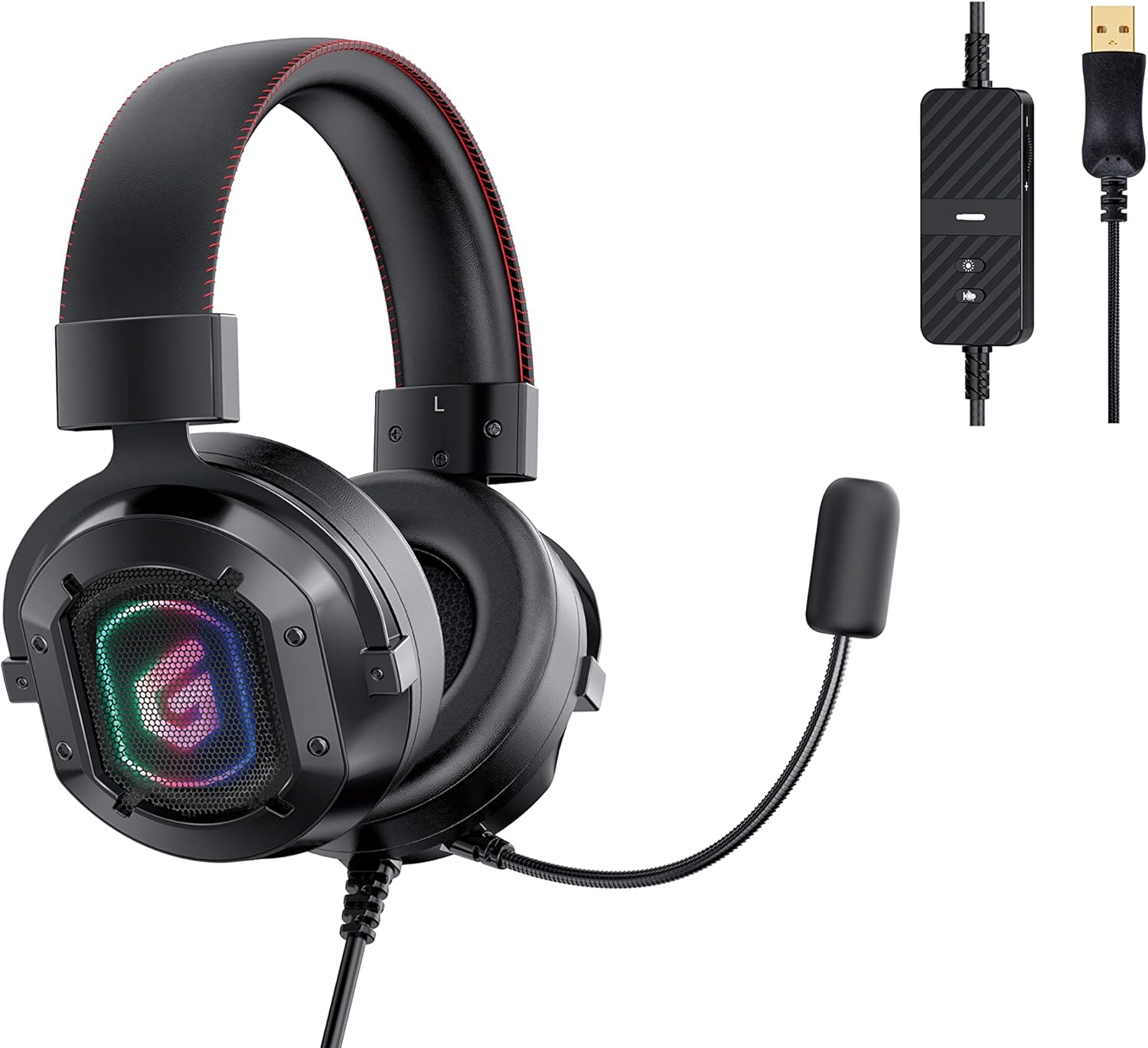 Conceptronic Athan U1 Headset USB 2.2 m Cable/Micro/Volume / 7.1 Sound Headphones Headband USB Type A Black
