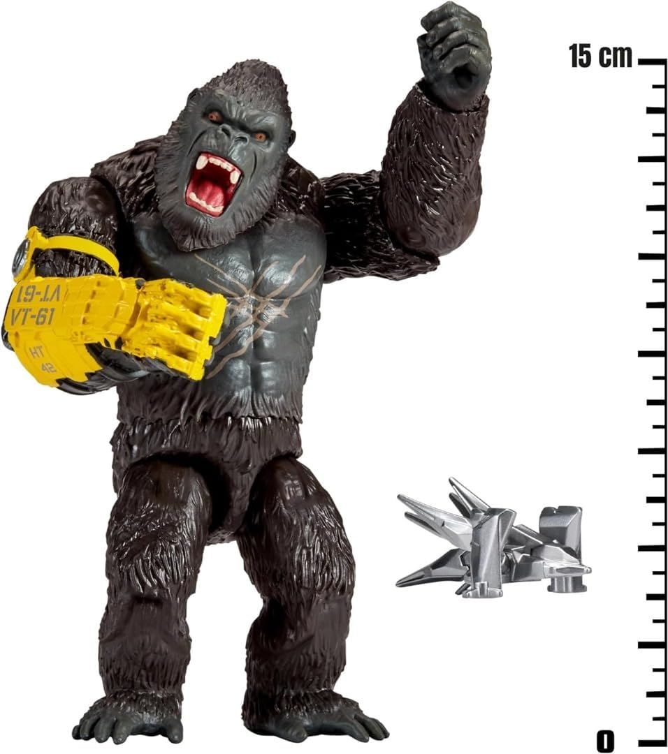 MonsterVerse Godzilla x Kong: The New Empire, 6-Inch Kong Action Figure Toy, Iconic Collectable Movie Character, Includes B.E.A.S.T Glove Feature, Toy Suitable for Ages 4 Years+