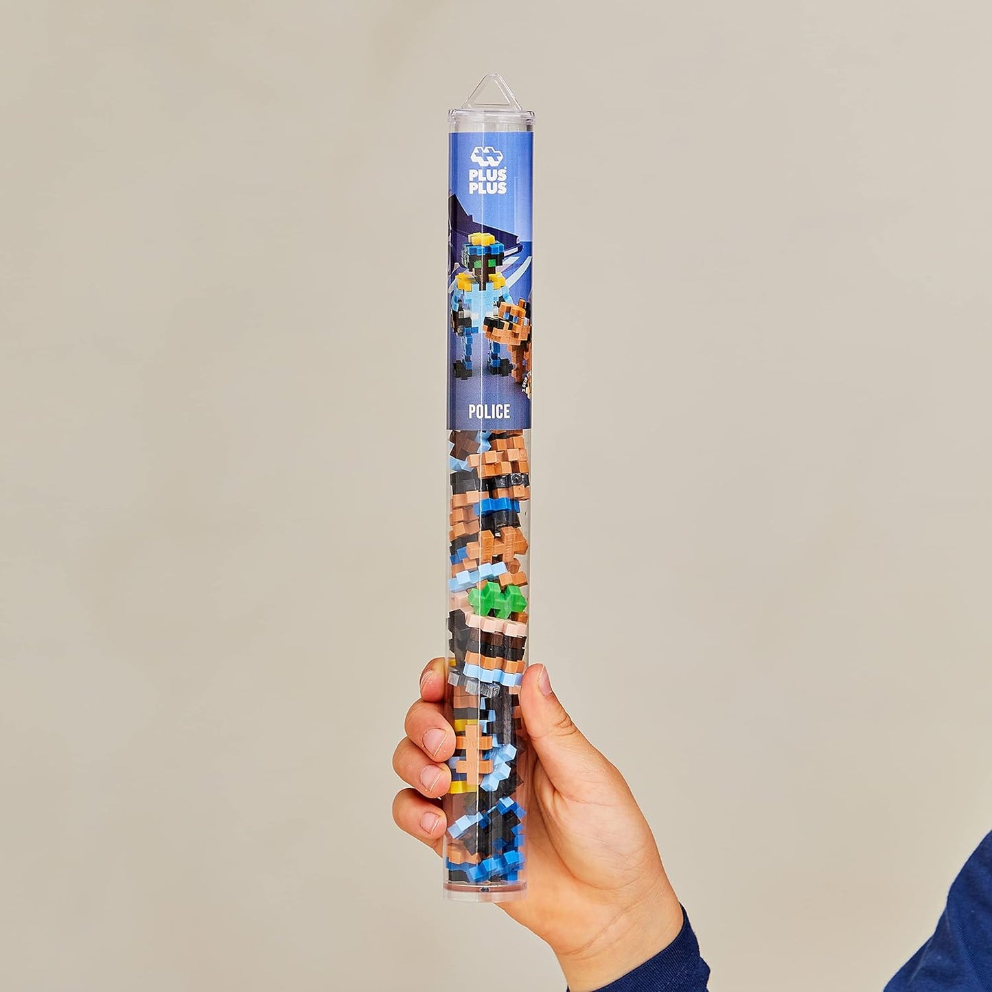 Plus-Plus 4296 Geniales Konstruktionsspielzeug, Polizist, Kreativ-Bausteine Tube, 100 Teile