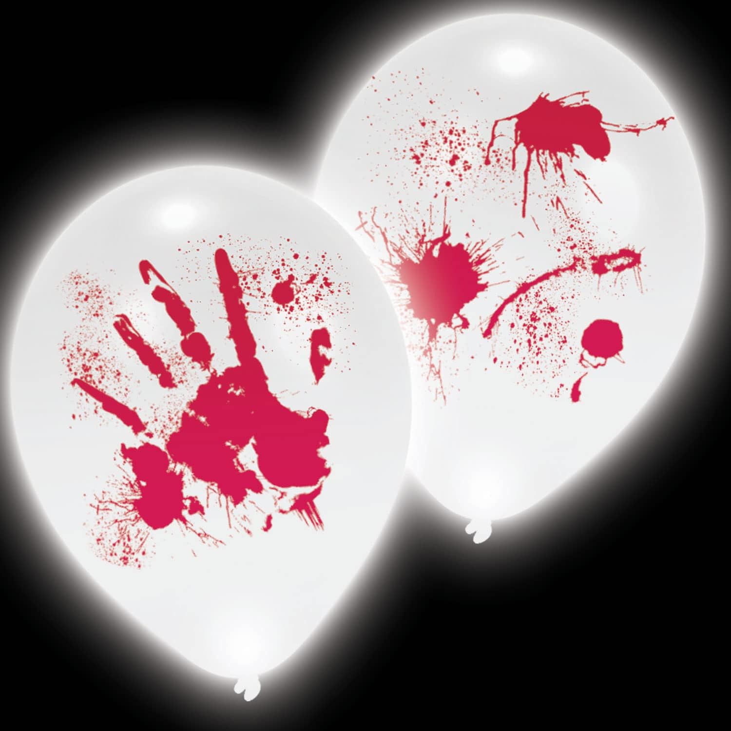 Amscan 9901843 - Halloween Bloody Hands LED 11" Latex Balloons - 4 Pack