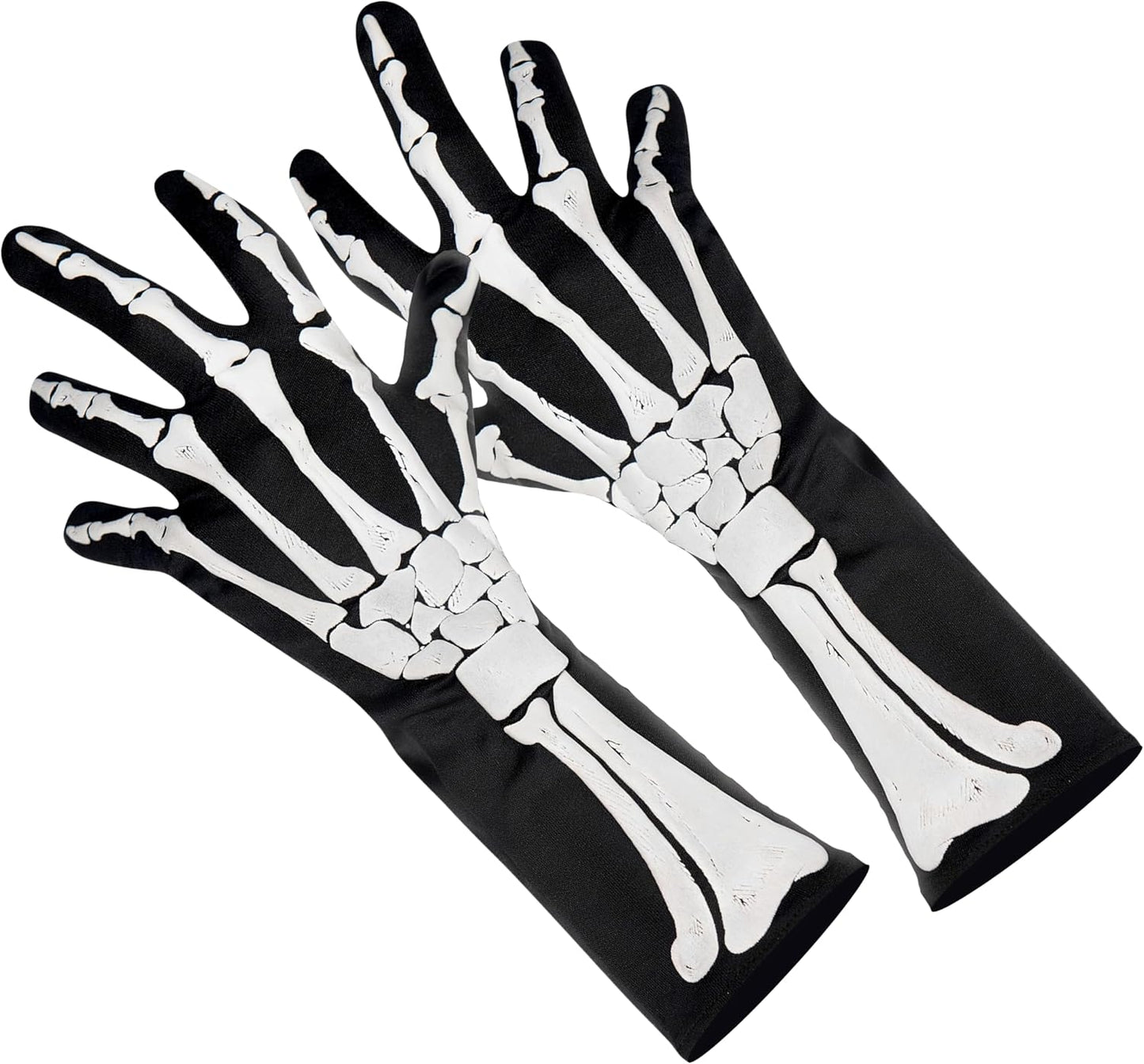 Amscan 841438-55 - 3D Skelett Handschuhe, Accessoire, 3D-Optik, Geist, Day of the Dead, Mottoparty, Karneval, Halloween