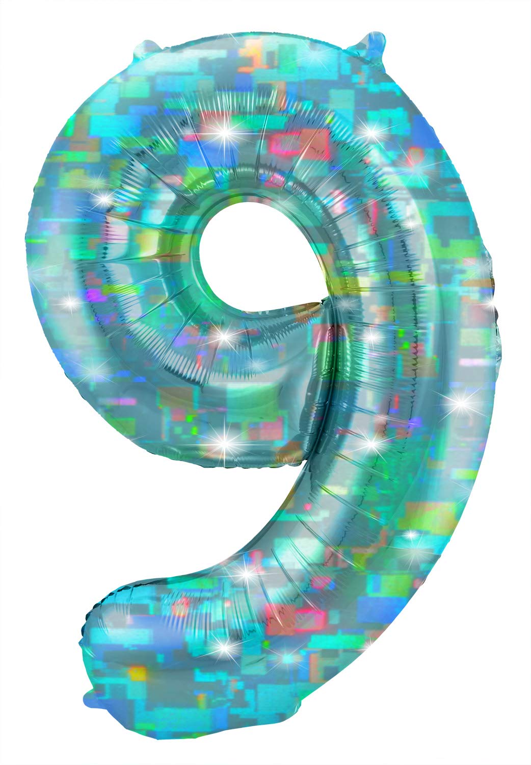 Folat - Foil Balloon Number 9 Galactic Aqua - 101 cm